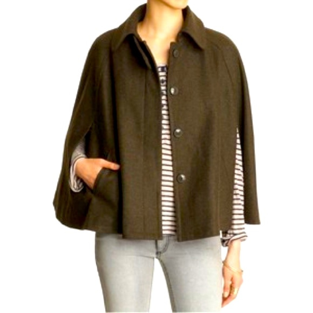 Winter wool cape coat